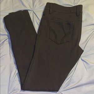 Hollister dark brown pants with zipper bottom SZ3